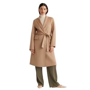 New Quince Women's Mongolian Cashmere Double Faced Wrap Coat Ivory Womens XS